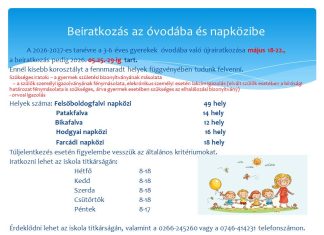 Beiratkozás az óvodába és napközibe